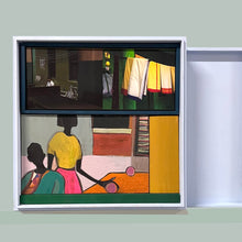 Load image into Gallery viewer, WOODEN BOX WITH PAINTING FRANK + PICTURE MIRJAM
