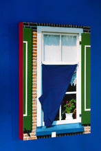 Load image into Gallery viewer, STAPHORST - window with blue curtain
