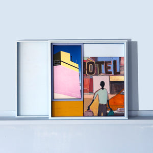 WOODEN BOX WITH PAINTING FRANK + PICTURE MIRJAM