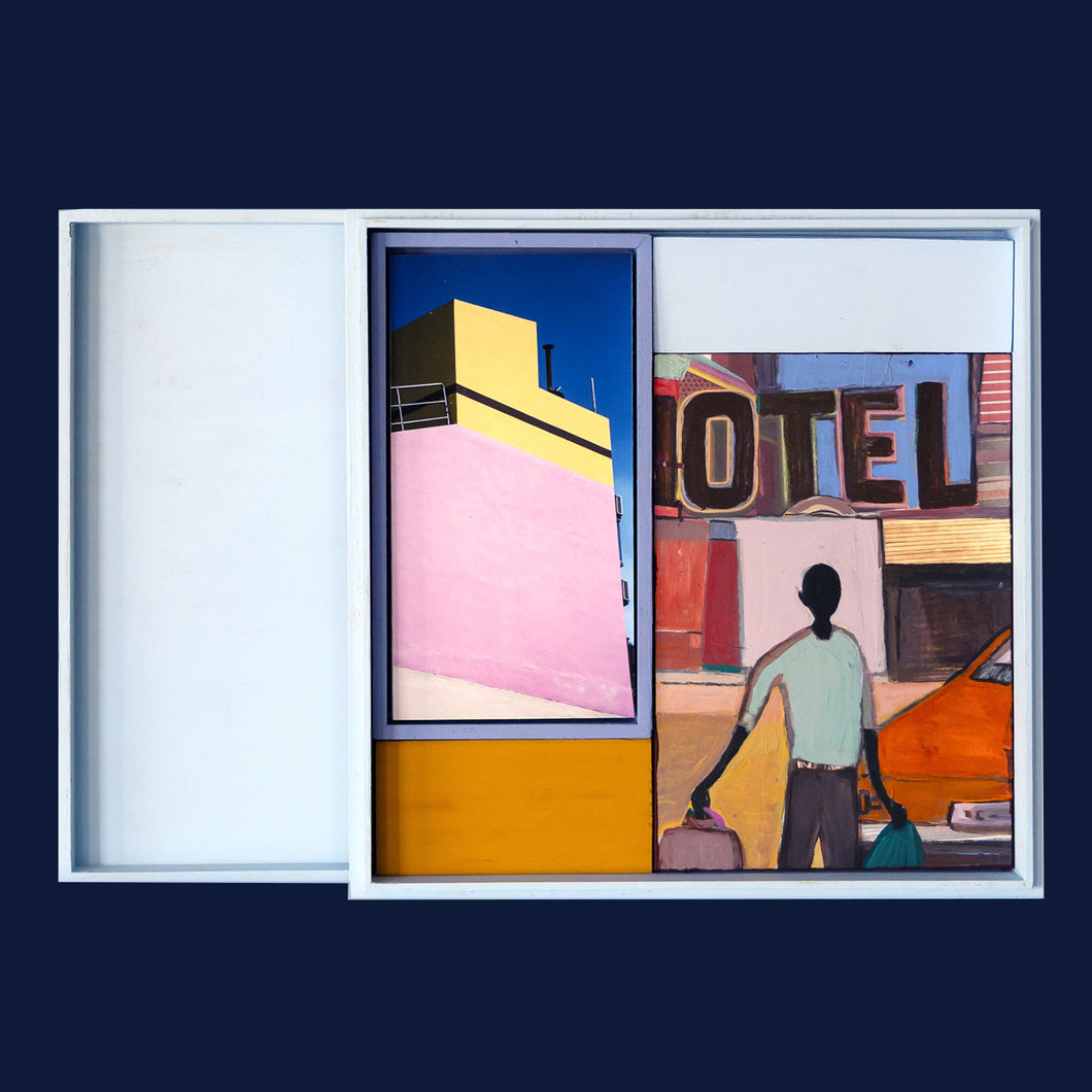 WOODEN BOX WITH PAINTING FRANK + PICTURE MIRJAM