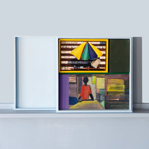 WOODEN BOX WITH PAINTING FRANK + PICTURE MIRJAM