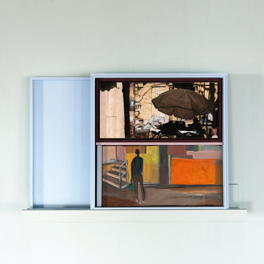 WOODEN BOX WITH PAINTING FRANK + PICTURE MIRJAM