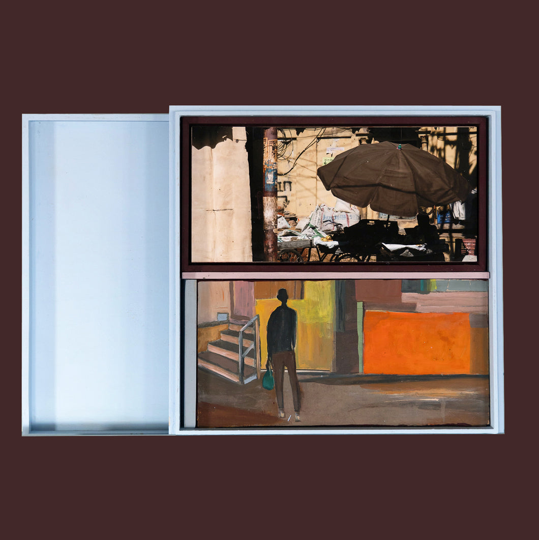 WOODEN BOX WITH PAINTING FRANK + PICTURE MIRJAM