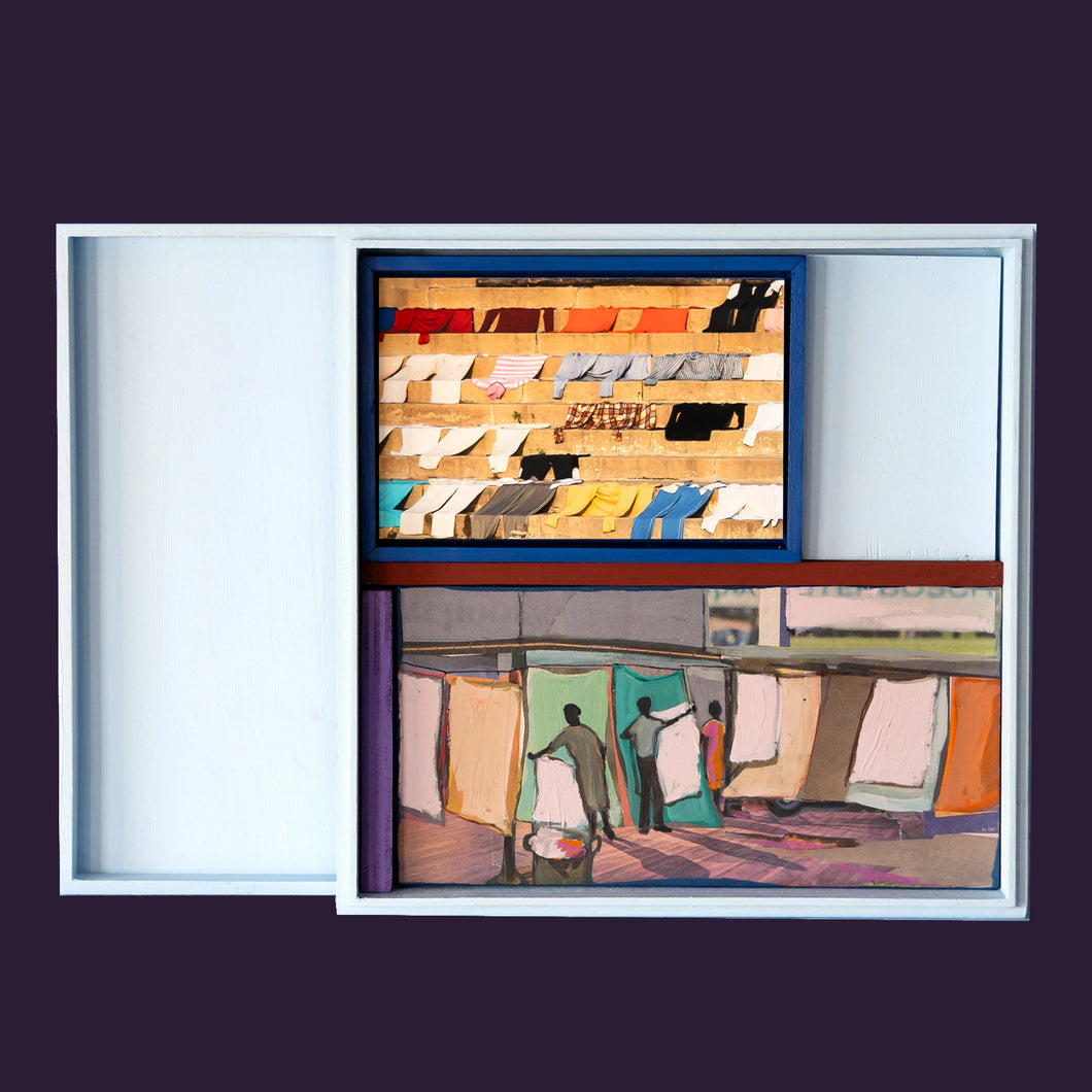 WOODEN BOX WITH PAINTING FRANK + PICTURE MIRJAM