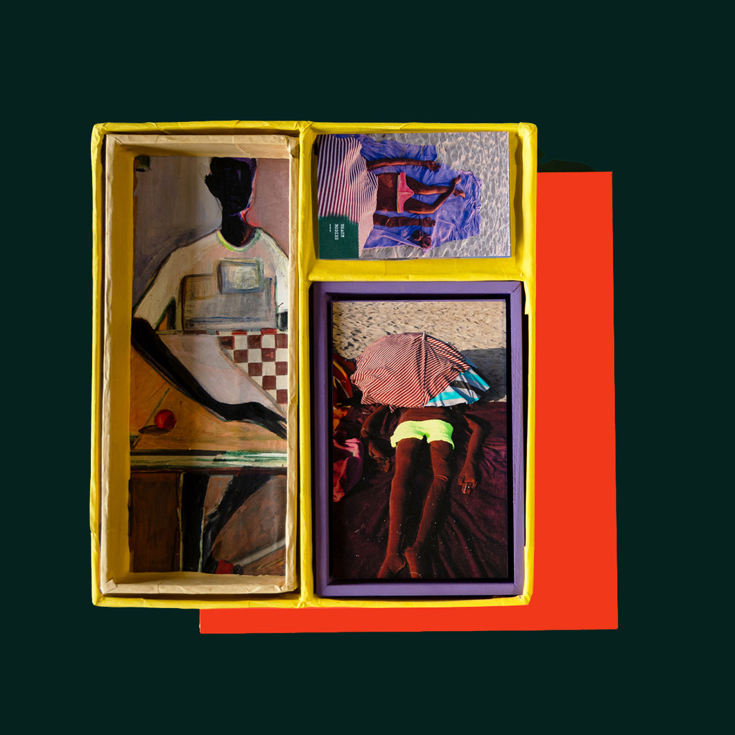 BOX WITH PAINTING FRANK + PICTURE MIRJAM  + BOOK 'BY THE SEA'  - PUERTO ESCONDIDO