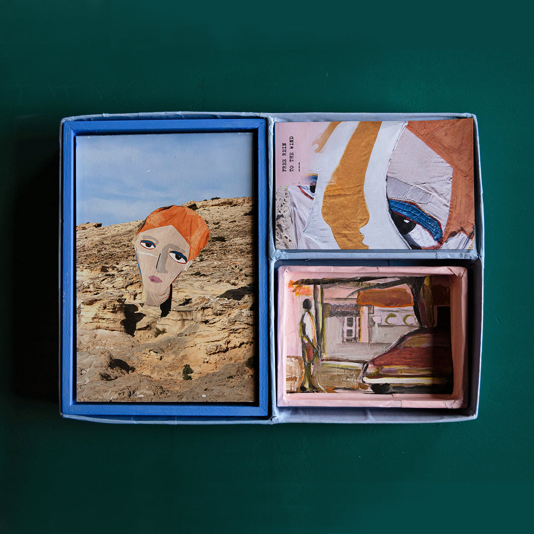 BOX WITH PAINTING FRANK + PICTURE MIRJAM  + BOOK 'BY THE SEA' - KITES