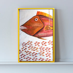 LAMU - fisherman and wall painting fish