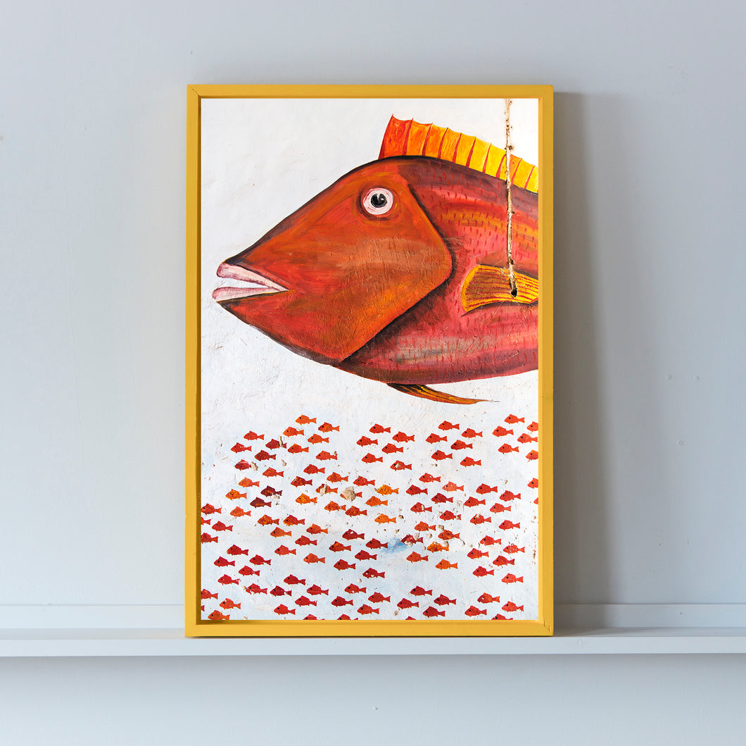 LAMU - fish painted on a wall